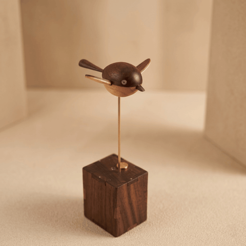 Riyumyi Handcrafted Walnut Bird Automaton
