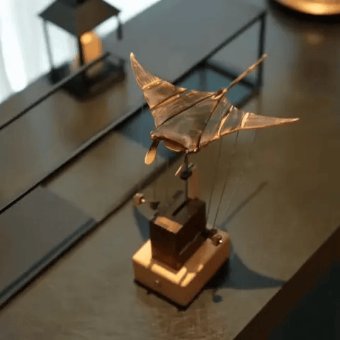 Riyumyi Handcrafted Wooden Manta Ray Automaton