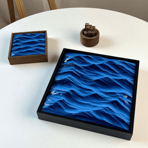 Riyumyi Handcrafted Wooden Ocean Wave Carving