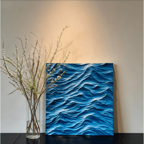 Riyumyi Handcrafted Wooden Ocean Wave Carving