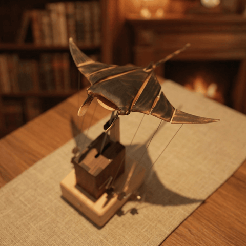 Riyumyi Handcrafted Wooden Manta Ray Automaton
