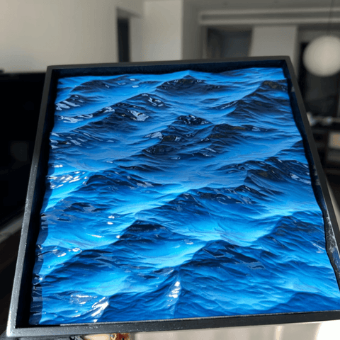 Riyumyi Handcrafted Wooden Ocean Wave Carving
