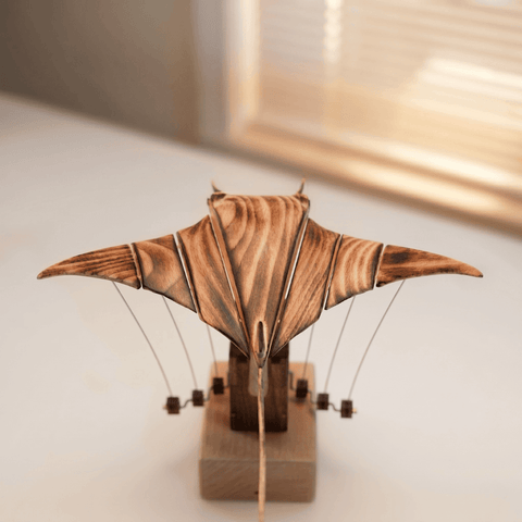 Riyumyi Handcrafted Wooden Manta Ray Automaton