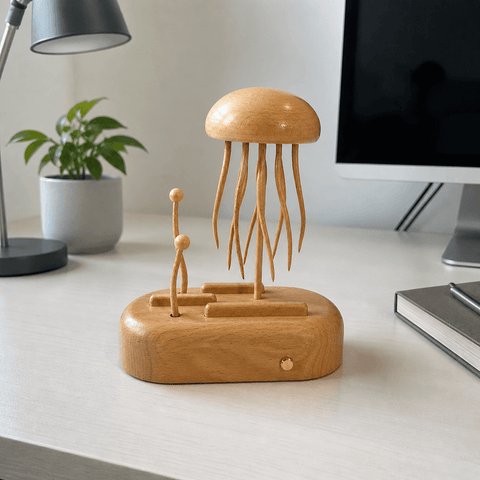 Riyumyi Handcrafted Wooden Jellyfish Automaton（Big）