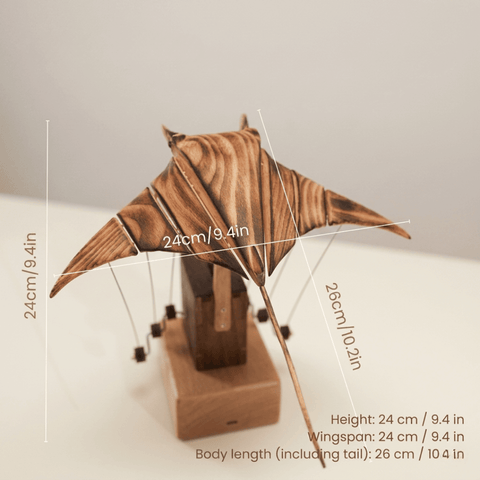 Riyumyi Handcrafted Wooden Manta Ray Automaton