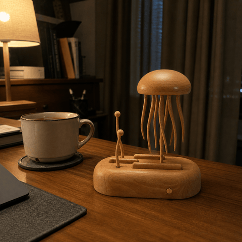 Riyumyi Handcrafted Wooden Jellyfish Automaton（Big）
